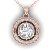 1.02 CTW Certified VS/SI Diamond Art Deco Necklace 14K Rose Gold - REF-177M3H - 30544