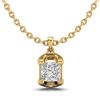 1.25 CTW Princess VS/SI Diamond Solitaire Art Deco Necklace 18K Yellow Gold - REF-315H2A - 37156