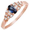 Image 1 : 0.74 CTW Blue Sapphire & Diamond Ring 14K Rose Gold - REF-28X8T - 10010