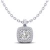 1.25 CTW Cushion VS/SI Diamond Solitaire Art Deco Necklace 18K White Gold - REF-315Y2K - 37037