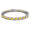 19.7 CTW Citrine & VS/SI Certified Diamond Eternity Bracelet 10K White Gold - REF-98T2M - 29363