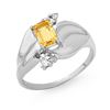 0.72 CTW Citrine & Diamond Ring 10K White Gold - REF-24F2N - 13186