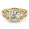 0.6 CTW Certified VS/SI Diamond Solitaire Antique Ring 18K Yellow Gold - REF-132W2F - 27239