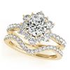 2.41 CTW Certified VS/SI Diamond 2Pc Wedding Set Solitaire Halo 14K Yellow Gold - REF-544H8A - 30947