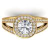 1.5 CTW Cushion Cut Certified VS/SI Diamond Art Deco Ring 14K Yellow Gold - REF-429Y8K - 30335