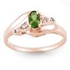 0.42 CTW Green Tourmaline & Diamond Ring 14K Rose Gold - REF-25T6M - 10867