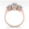 Image 4 : 2.0 CTW Solitaire Past Present Future VS/SI Oval Diamond Ring 18K Rose Gold - REF-414Y3K - 35912