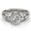 0.93 CTW Certified VS/SI Diamond Solitaire Antique Ring 18K White Gold - REF-167W3F - 27327