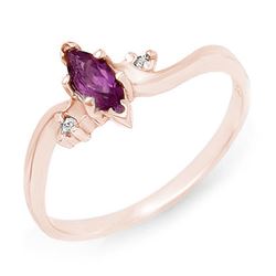 0.29 CTW Amethyst & Diamond Ring 14K Rose Gold - REF-15X5T - 12379