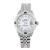 Image 2 : Rolex Men's Stainless Steel, QuickSet, Diam Dial & Diam/Emerald Bezel - REF-557X4Y