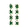 Image 1 : 10.2 CTW Emerald & Diamond Halo Earrings 10K Yellow Gold - REF-155W5F - 41140