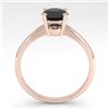 Image 4 : 1.0 CTW Black Diamond Engagement Designer Ring 18K Rose Gold - REF-44T5M - 32402