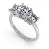 Image 2 : 2.0 CTW Cushion Cut VS/SI Diamond 3 Stone Designer Ring 14K White Gold - REF-395A8X - 38503