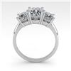 Image 4 : 2.0 CTW Cushion Cut VS/SI Diamond 3 Stone Designer Ring 14K White Gold - REF-395A8X - 38503