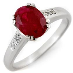 1.60 CTW Ruby & Diamond Ring 10K White Gold - REF-36N4Y - 11296