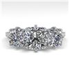 Image 1 : 2 CTW Solitaire Past Present Future VS/SI Cushion Diamond Ring 18K White Gold - REF-414W2F - 35787