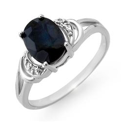 2.06 CTW Blue Sapphire & Diamond Ring 10K White Gold - REF-17N6Y - 12384