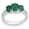 Image 1 : 2.50 CTW Emerald & Diamond Ring 14K White Gold - REF-54W5F - 10771
