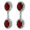 Image 2 : 8.10 CTW Garnet & Diamond Earrings 14K White Gold - REF-46Y2K - 10021