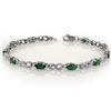 Image 1 : 3.01 CTW Emerald & Diamond Bracelet 18K White Gold - REF-56Y5K - 11323