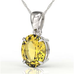 2.5 CTW Citrine Designer Inspired Solitaire Necklace 18K White Gold - REF-29N3Y - 21858