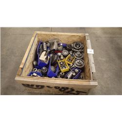 Crate of Tooling And Parts As Pictured. View Monday and Tuesday From 1:00 to 3:00 at 1502D Quebec Av