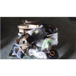 PALLET OF MISC BOLTS, STARTER (24V) FOR MERCEDES BENZ AND HD-U JOINT