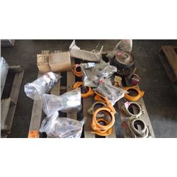 PALLET OF MISC PIPE CLAMPS, HYD PLANETARY DRIVE PLUS MIS SANDVIK PARTS
