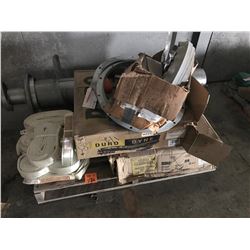 PALLET WITH CHIMENEY, METAL DUCT CONNECTORS, NEW 8 - CMS - NYLON SLINGS (16')