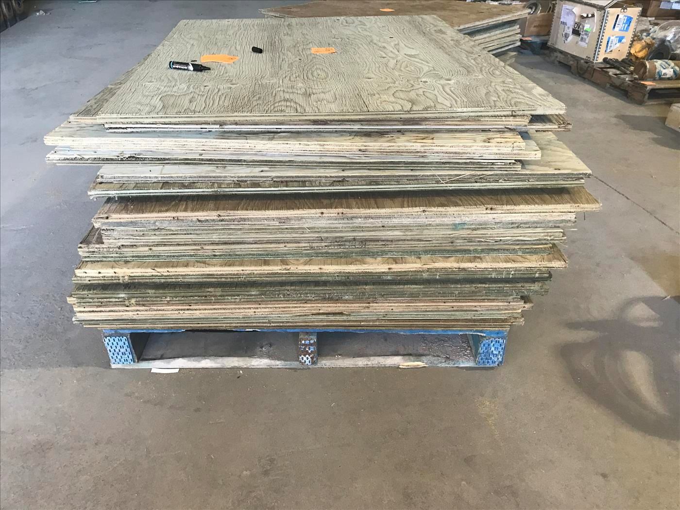 PALLET OF 3/4 INCH TREATED PLYWOOD AS PICTURED
