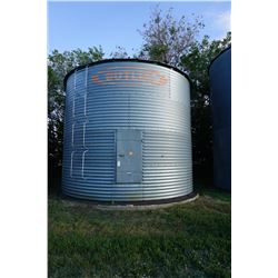 2300 BUSHEL BUTLER GRAIN BIN WITH AIR FAN ON CEMENT NO FLOOR. BINS ARE LOCATED IN RM OF MILDEN. TRAV