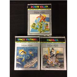INTELLIVISION VIDEO GAME LOT (ROBOT KILLER, SPACE VULTURES, BASEBALL)