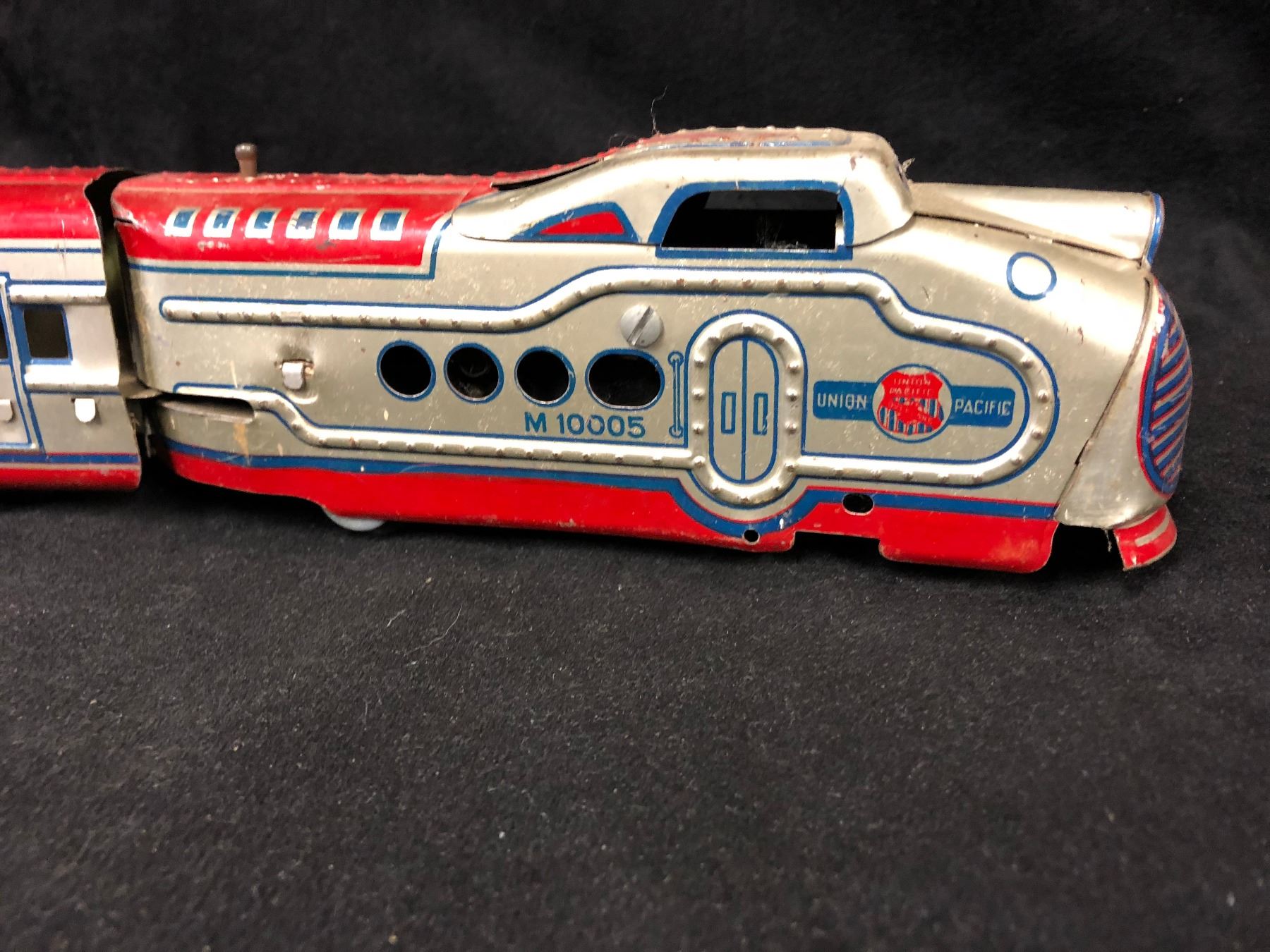 Vintage Tin Litho Marx M 10005 Union Pacific 3 Piece Train Set Toy
