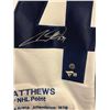 Image 2 : AUSTON MATTHEWS SIGNED REEBOK LEAFS JERSEY INSCRIBED "100TH CAREER NHL POINT" W/ FRAMEWORTH COA