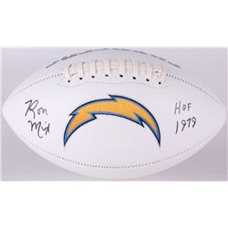 Ron Mix Signed Chargers Logo Football Inscribed "HOF 1979" (SGC COA)