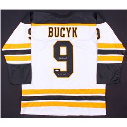 Johnny Bucyk Signed Bruins Jersey Inscribed "H.O.F. 1981" (JSA COA)