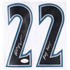 Image 2 : Andrew Wiggins Signed Timberwolves Jersey Inscribed "ROY 2015" (JSA COA)