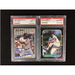 HIGH GRADE BASEBALL CARD LOT (1989 JOEY BELLE #U25, 1987 DAVID CONE #502)