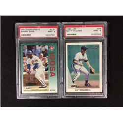HIGH GRADE BASEBALL CARDS LOT (1992 SAMMY SOSA #U-77, 1990 MATT WILLIAMS #94) PSA GRADED