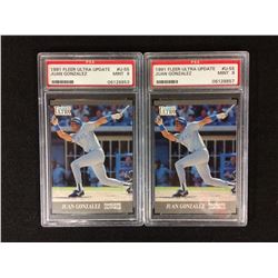 1991 FLEER ULTRA UPDATE #U-55 JUAN GONZALEZ LOT  (MINT 9) PSA GRADED