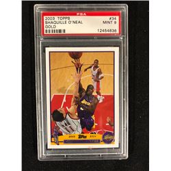 2003 TOPPS #34 SHAQUILLE O'NEAL GOLD (MINT 9) PSA GRADING