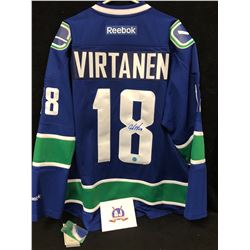 JAKE VIRTANEN SIGNED CANUCKS HOCKEY JERSEY W/ AJ SPORTSWORLD COA