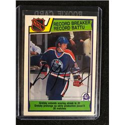 SIGNED Wayne Gretzky 1983 O-Pee-Chee Record Breaker Card #212