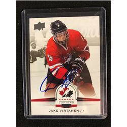 SIGNED 2014-15 JAKE VIRTANEN Upper Deck Team Canada Juniors #44