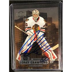SIGNED 2013-14 METAL UNIVERSE COREY CRAWFORD HOCKEY CARD