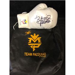 Manny Pacquiao Signed White Boxing Glove Inscribed "Pacman" (Pacquiao COA)
