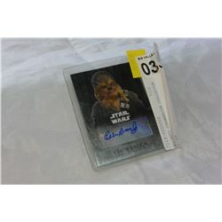 SIGNED CHEWBACCA COLLECTOR CARD