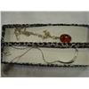 Image 1 : STERLING CHAIN PENDANT AND AMBER STERLING PENDANT