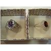 Image 2 : TWO STERLING PRECIOUS STONE LADIES DINNER RINGS