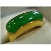 Image 2 : MENS STERLING RING BAND AND GREEN STONE RING